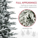 Christmas Trees, 6ft Flocked Pre Lit Skinny Christmas Tree with Auto Open - Seasonal Overstock