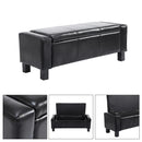 Benches, Larmory 42" Black Faux Leather Storage Bench - Seasonal Overstock