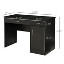 Desks, Dylan Black Study Desk with Drawers - Seasonal Overstock