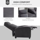 Recliner Chair, Elliot Dark Grey Manual Reclining Chair - Seasonal Overstock