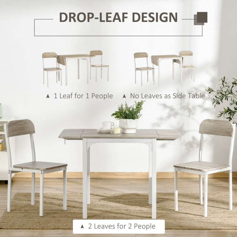 Gracie 3pc Drop Leaf Table and 2 Chairs Dinette Set