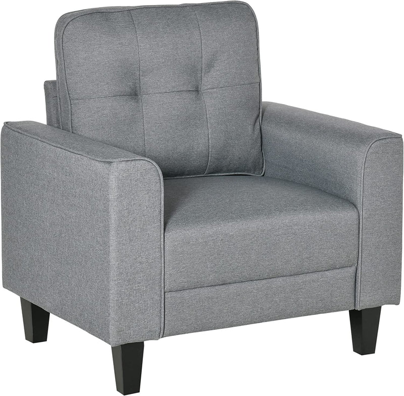 Anna Button Tufted Modern Contemporary Chair - Grey - Seasonal Overstock