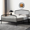 Hugo Black Queen Size Vintage Metal Spindle Platform Bed - Seasonal Overstock