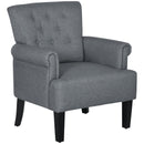 Chairs, Jinny Button Tufted Modern Accent Chair - Grey - Seasonal Overstock