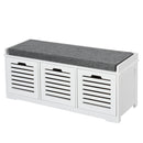 Kamila White Hall Shoe Storage Bench - Seasonal Overstock