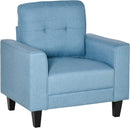 Anna Button Tufted Modern Contemporary Chair - Blue - Seasonal Overstock
