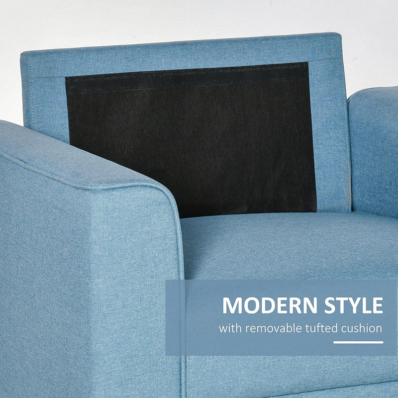 Anna Button Tufted Modern Contemporary Chair - Blue - Seasonal Overstock