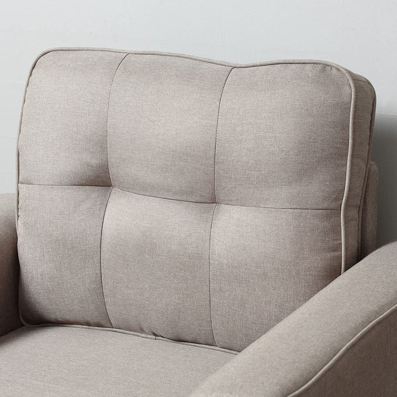 Anna Button Tufted Modern Contemporary Chair - Beige - Seasonal Overstock