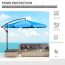 Patio Umbrella, 11ft Offset Cantilever Patio Umbrella with Easy Tilt Adjust - Blue - Seasonal Overstock