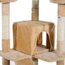 Pet Accessories, 5.6ft Multi-Level Cat Tree in Beige - Seasonal Overstock
