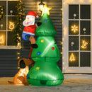 Christmas Decorations, 5.9ft Inflatable Christmas Tree with Funny Santa & Dog Scene - Seasonal Overstock