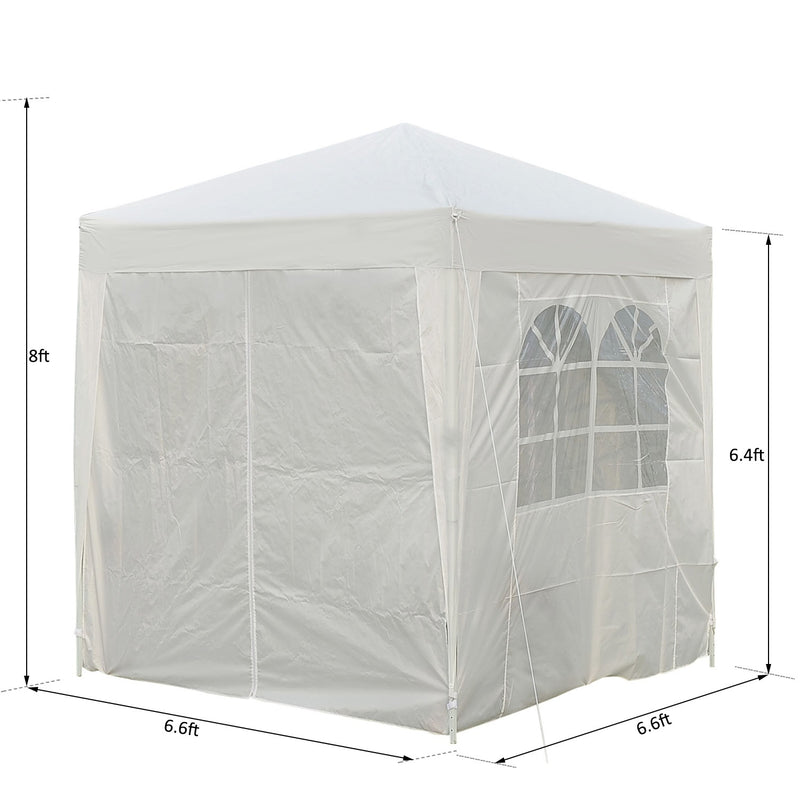 6.6' x 6.6' Pop-Up Canopy Tent White - Seasonal Overstock