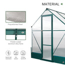 Greenhouses, 8.2' x 6.2' Walk-In Greenhouse with Aluminum Frame, Polycarbonate Panels, Sliding Door - Green - Seasonal Overstock