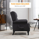 Ander Manual Push Reclining Chair with Vibration Massage - Black - Seasonal Overstock