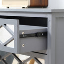 Beren 3-Drawer Grey Storage Dresser with Mirror Panels - Seasonal Overstock