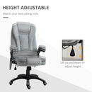 Maverick Luxury Executive Chair with Vibration Massage and Reclining - Grey Microfiber - Seasonal Overstock