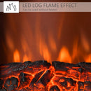 Mini Electric Fireplace with Realistic Flame - Grey Black - Seasonal Overstock