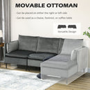 Sofas, Veta 83" Grey Velvet Reversible Sectional Sofa with Chaise - Seasonal Overstock