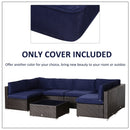 Wellington Shores 7pc Patio Sectional Replacement Cushion Covers - Blue - Seasonal Overstock