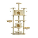 Cat Trees, XL 6.6ft Luxury Cat Tree Condo in Beige - Seasonal Overstock
