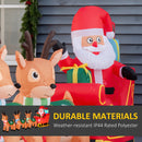 Christmas Decorations, 4.5ft Inflatable Santa on Sleigh & 3 Reindeer with Blower - Seasonal Overstock