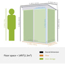 5' x 3' Lean-to Galvanized Steel Storage Shed - Green - Seasonal Overstock