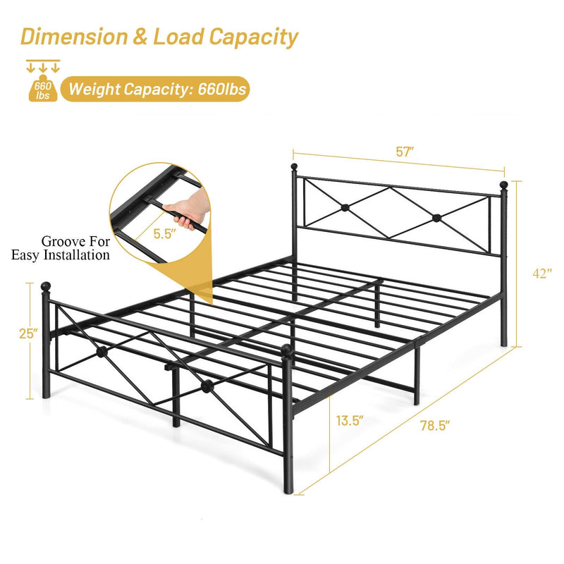 Alexis Full Size Metal Platform Bed - Seasonal Overstock