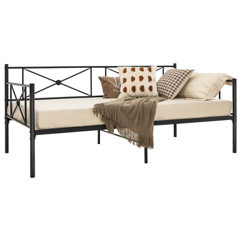 Alexis Twin Size Metal Day Bed - Black - Seasonal Overstock