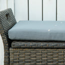Outdoor Furniture, Blackwell Grove Outdoor Patio Storage Bench in PE Rattan Wicker - Grey - Seasonal Overstock