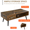 Brandel Rustic Brown Mid Century Modern Coffee Table - Seasonal Overstock