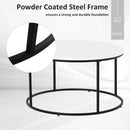 Cade Simple White Round Coffee Table - Seasonal Overstock
