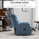Recliner Chair, Emory Blue Power Reclining Lift Chair with Vibration Massage & Remote - Seasonal Overstock