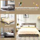 Glimmer Full Size Upholstered Platform Bed Frame - Light Grey - Seasonal Overstock