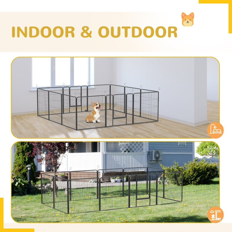 Heavy Duty 24-Panel Pet Playpen for Dogs - 31.5" Fencing Height