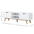 Leona 65" White Modern TV Stand - Seasonal Overstock