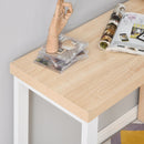 Libra Multi-Configuration Corner Desk with Shelves in Oak and White - Seasonal Overstock