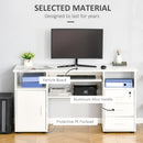 Nolan Computer Desk with Keyboard Tray Cabinet and Locked Drawer - White - Seasonal Overstock