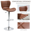 Norwin Adjustable Height Swivel Barstool (2 Pack) - Brown Faux Leather - Seasonal Overstock