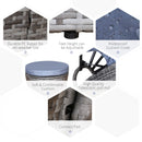 Paloma 4pc Outdoor Rattan Sofa Bed / Patio Conversation Set - Grey - Seasonal Overstock