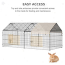 Portable Metal Pet Pen for Small Animals 7.25' x 3.4' x 3.4' - Black / Beige - Seasonal Overstock