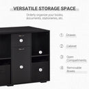 Simon Convertible L-Shaped Desk with Cabinet and Storage - Black - Seasonal Overstock