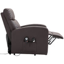 Reclining Chairs, Walker Lift Recliner Chair in Brown with Vibration Massage - Seasonal Overstock