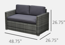 Patio Furniture, Brently 4pc Patio Sofa Set - Grey - Seasonal Overstock