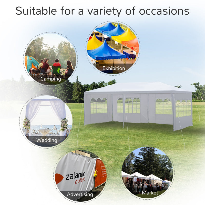 9.4' x 18.7' Canopy Party Tent With 4 Side Walls - Seasonal Overstock