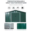 Storage Sheds, 11.2' x 12.5' Large Garden Storage Shed with Dual Sliding Doors - Green - Seasonal Overstock