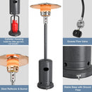 50,000 BTU Outdoor Standing Propane Patio Heater with Wheels - Grey - Seasonal Overstock