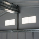 Storage Sheds, 9' x 6.4' Outdoor Garden Storage Shed with Dual Sliding Doors- Grey - Seasonal Overstock