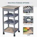 Adina 4-Tier Rolling Kitchen Island & Serving Cart - Grey - Seasonal Overstock