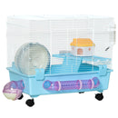 Hamster Cage Kit with Exercise Wheel & Tube - Light Blue - Seasonal Overstock