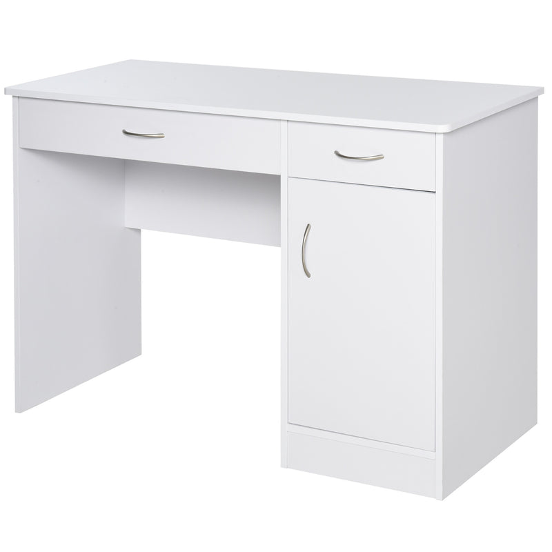 Dylan White Study Desk With Drawers - Seasonal Overstock